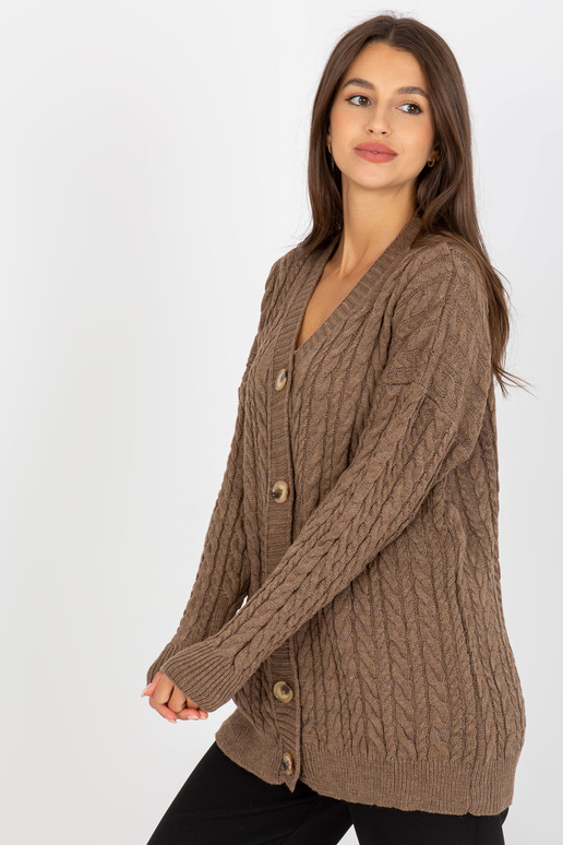 Pruun palmikutega kardigan RUE PARIS