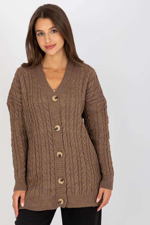 Pruun palmikutega kardigan RUE PARIS