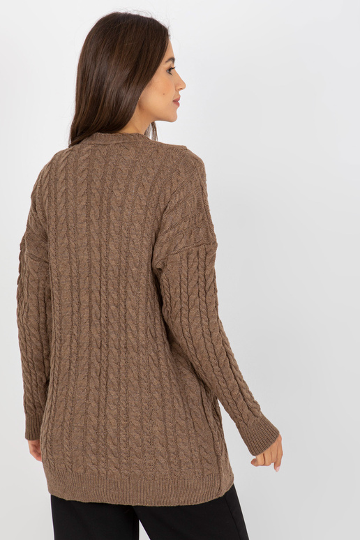 Pruun palmikutega kardigan RUE PARIS