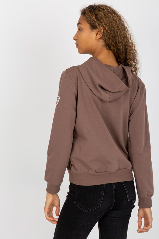 Pruun tepitud kapuutsiga bomber...