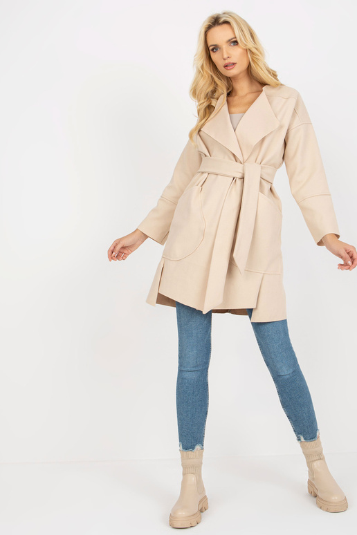 Hellbeiger dünner Mantel mit...