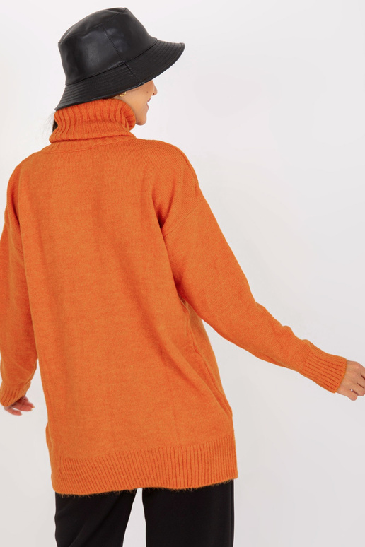 Tumeoranž lahtise kaelusega kampsun...