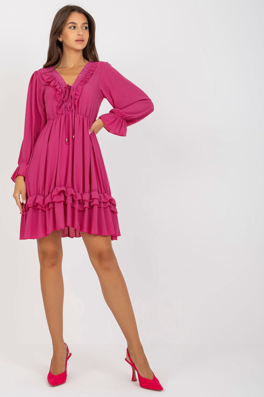 Fuksiast boho kleit volangide ja...