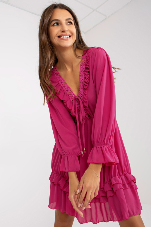 Fuksiast boho kleit volangide ja...