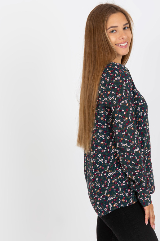 Tumesinine lilledega naistepluus Tumesinine lilledega naistepluus