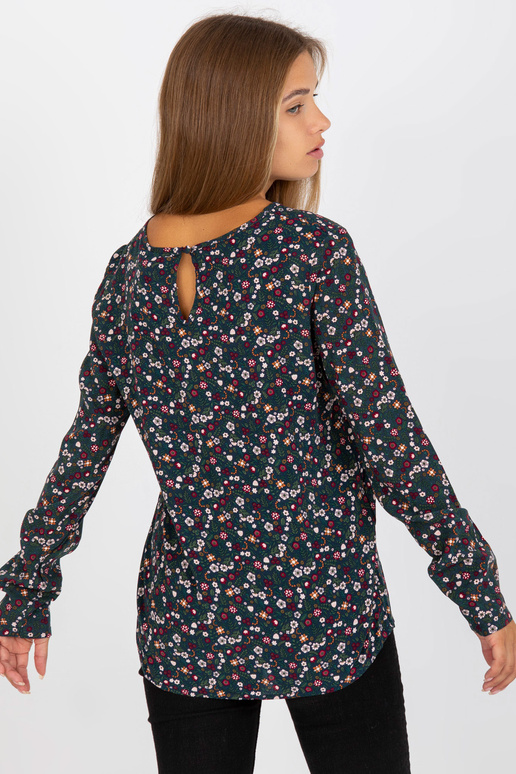 Tumesinine lilledega naistepluus Tumesinine lilledega naistepluus