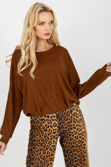 Braune lockere Bluse koos Bindeband am Rücken OCH BELLA 2