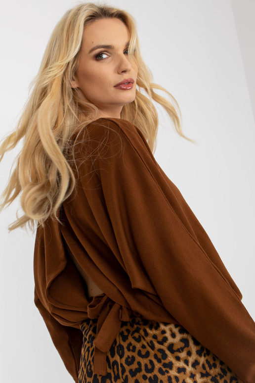 Braune lockere Bluse koos Bindeband am Rücken OCH BELLA
