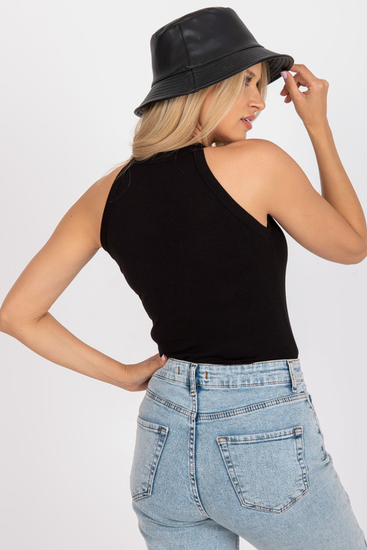 Must topp läikiva kirjaga