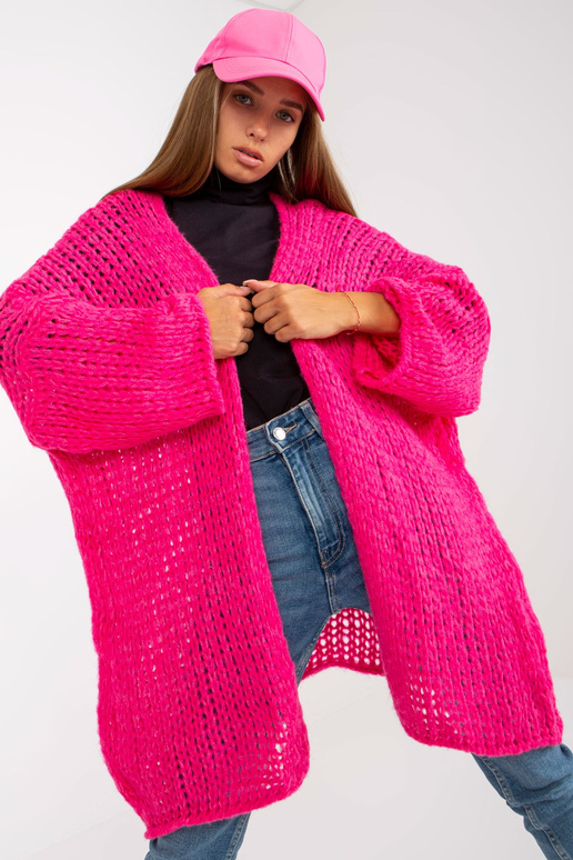 Fluo roosa kootud oversize kardigan...