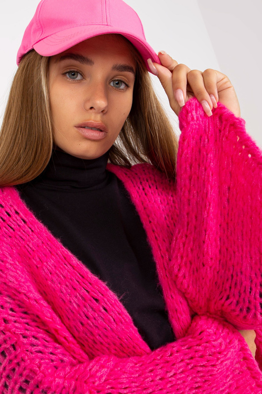 Fluo roosa kootud oversize kardigan...