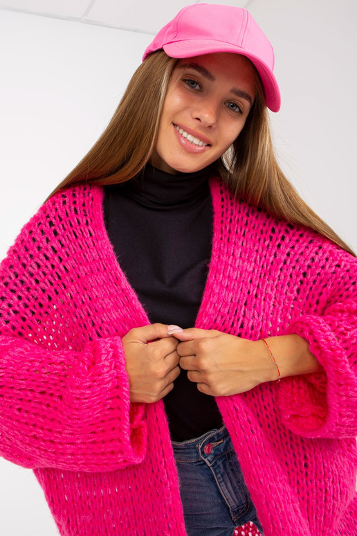 Fluo roosa kootud oversize kardigan...