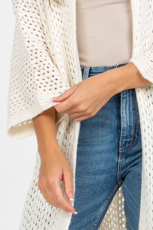Ecru pikk ažuurne oversize kardigan...
