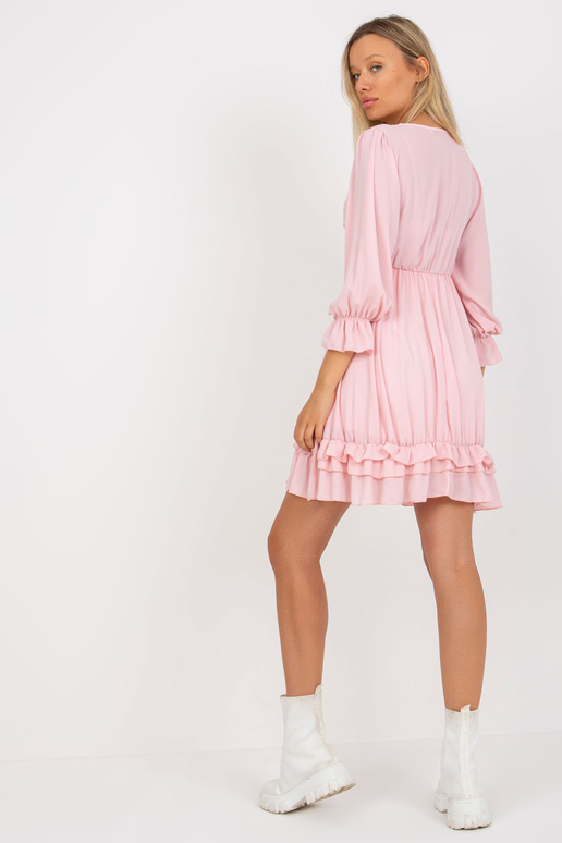 Kahvaturoosa mini flounce boho kleit...