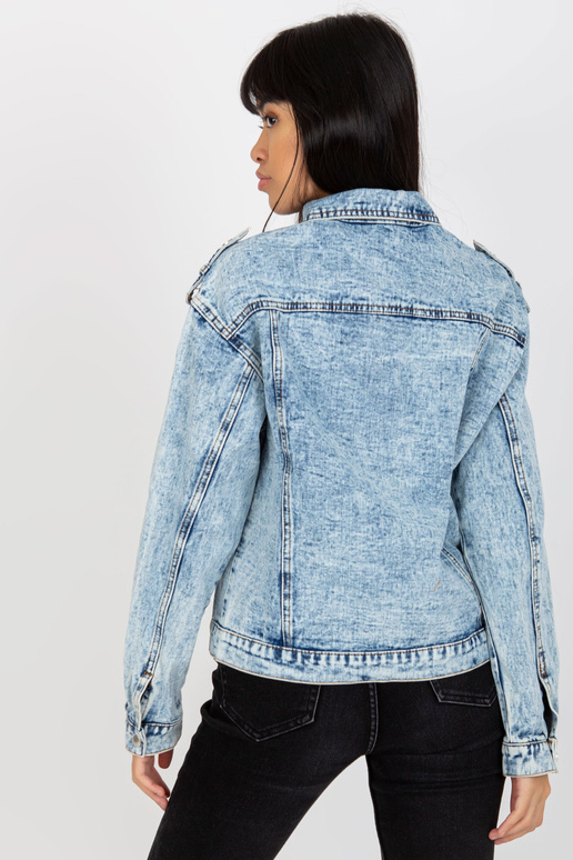 Sinine naiste teksajakk taskutega Sinine naiste teksajakk taskutega