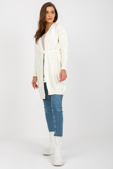 Ecru pikk kardigan köitega... 2