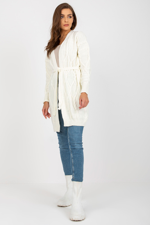 Ecru pikk kardigan köitega RUE PARIS