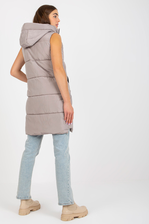 Tumebeež tepitud sulevest kapuutsiga Tumebeež tepitud sulevest kapuutsiga