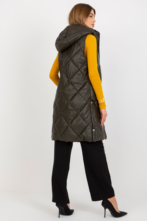 Khaki värvi pikk tepitud vest ökonahast Khaki värvi pikk tepitud vest ökonahast