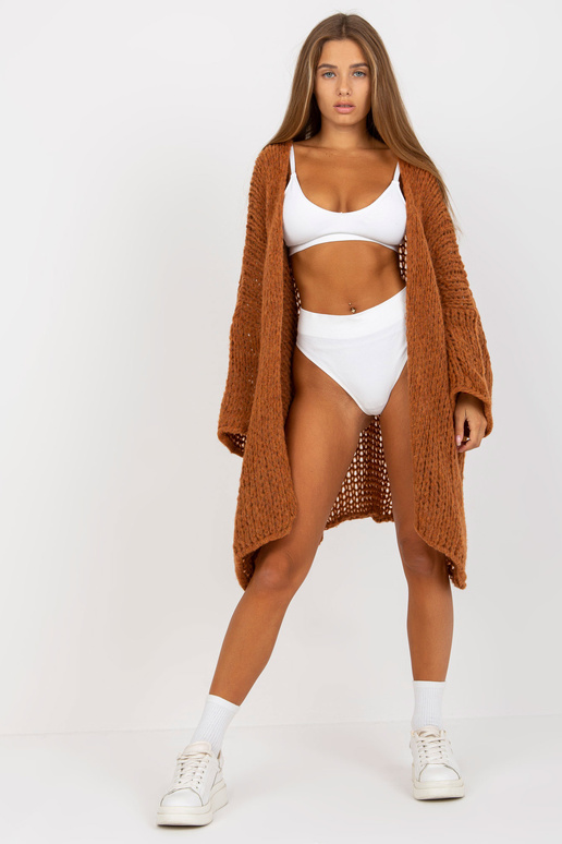 Pruun kootud laia koega kardigan OCH...