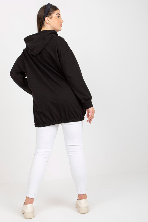 Must plusssuuruses kapuutsiga kampsun