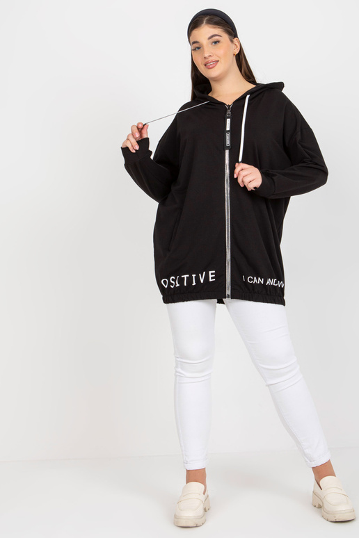 Must plusssuuruses kapuutsiga kampsun