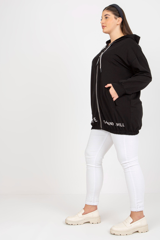 Must plusssuuruses kapuutsiga kampsun