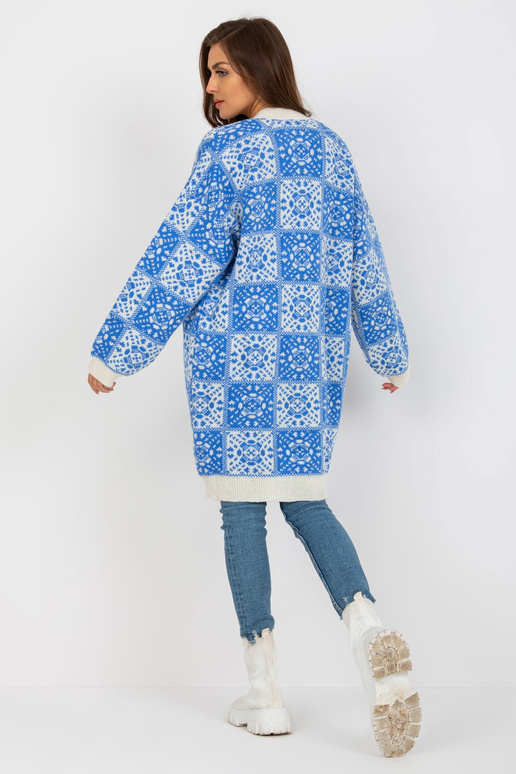 Valge ja sinise mustriga naiste...