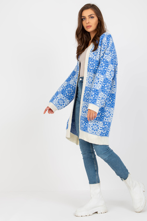 Valge ja sinise mustriga naiste...