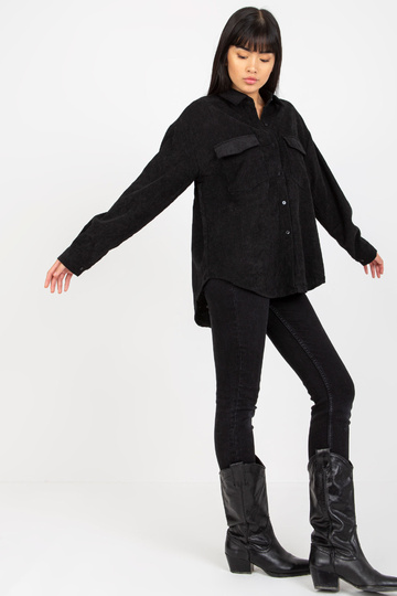 Must velvetist nööbiga särk 2