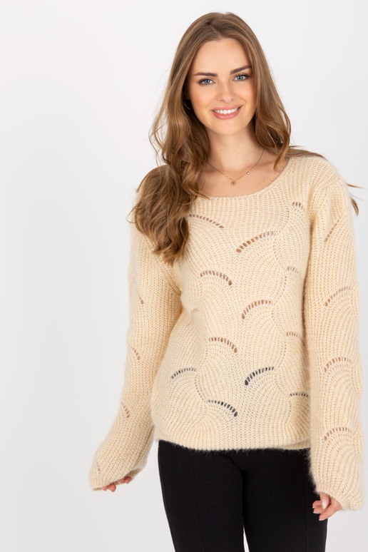 Beež ažuurne kampsun klassikaline...