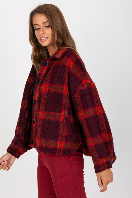 Burgundia ruuduline taskutega särk