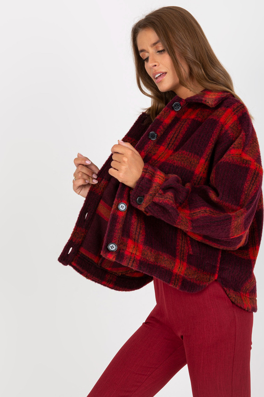 Burgundia ruuduline taskutega särk