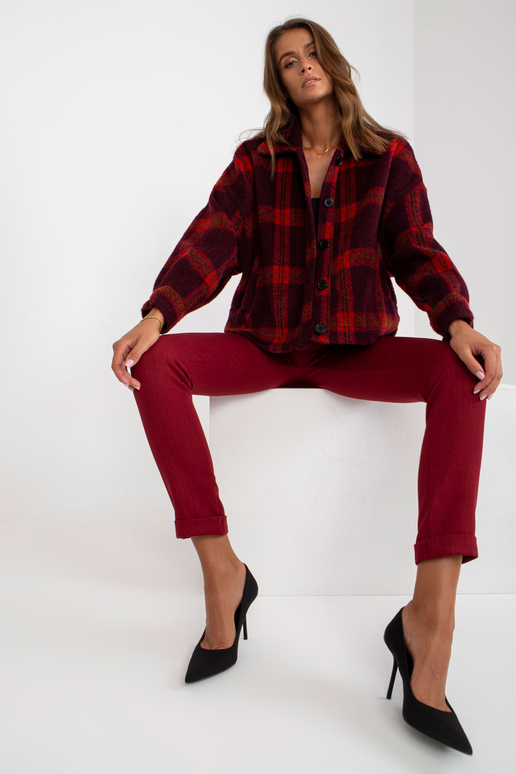 Burgundia ruuduline taskutega särk