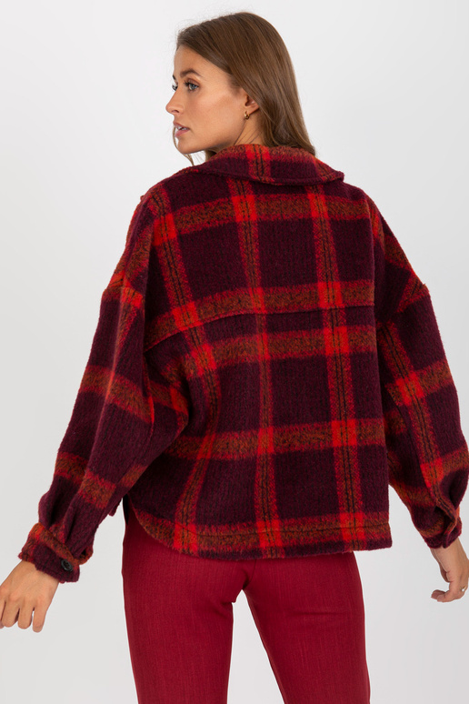 Burgundia ruuduline taskutega särk