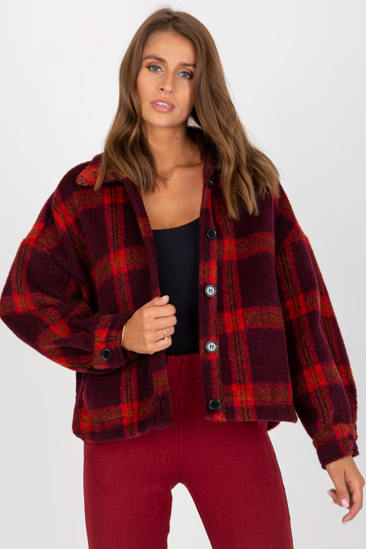 Burgundia ruuduline taskutega särk