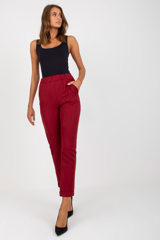 Burgundia elegantsed riidest püksid