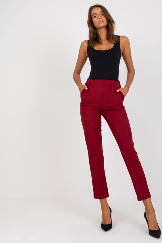 Burgundia elegantsed riidest püksid