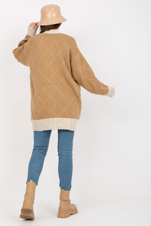 Nööbiga suletav kaamelkardigan RUE PARIS