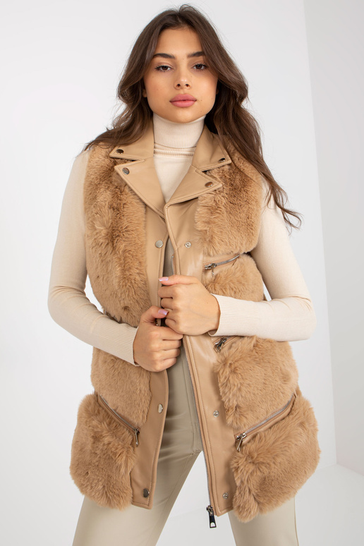 Beež naiste ökonahast karusnahast vest Beež naiste ökonahast karusnahast vest