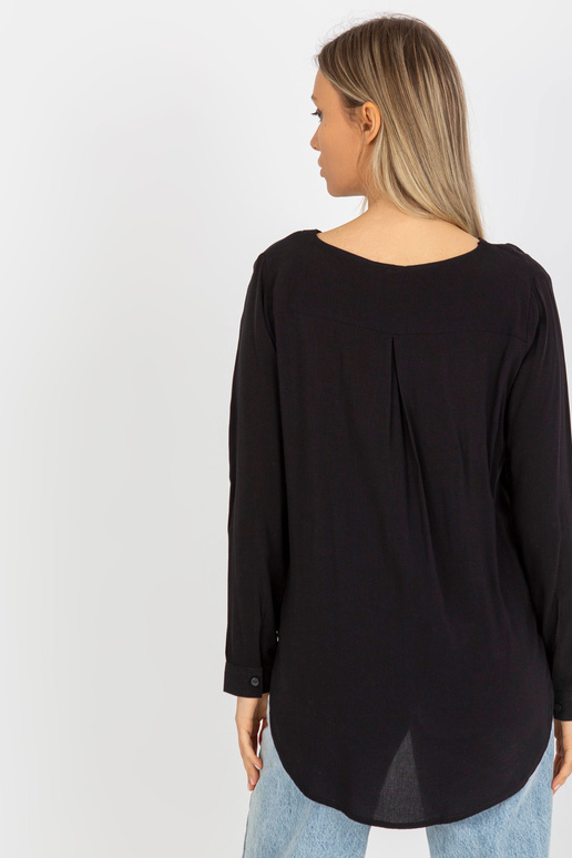 Must viskoosist särkpluus V-kaelusega...