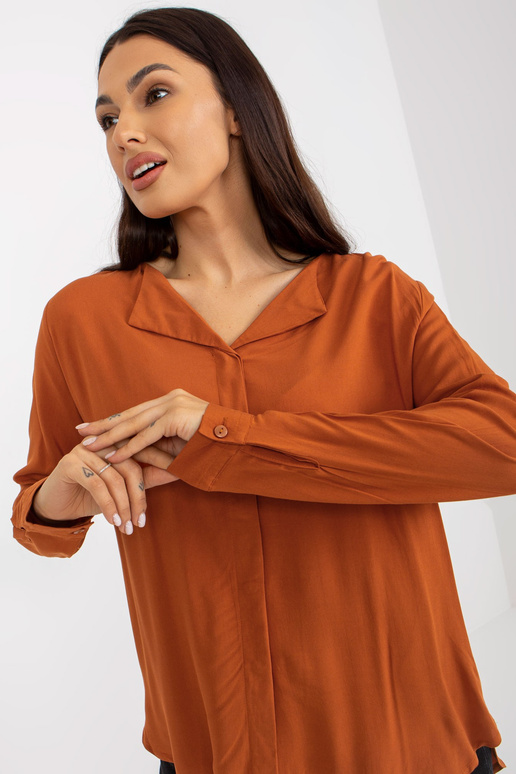 Helepruun SUBLEVEL V-kaelusega särkpluus