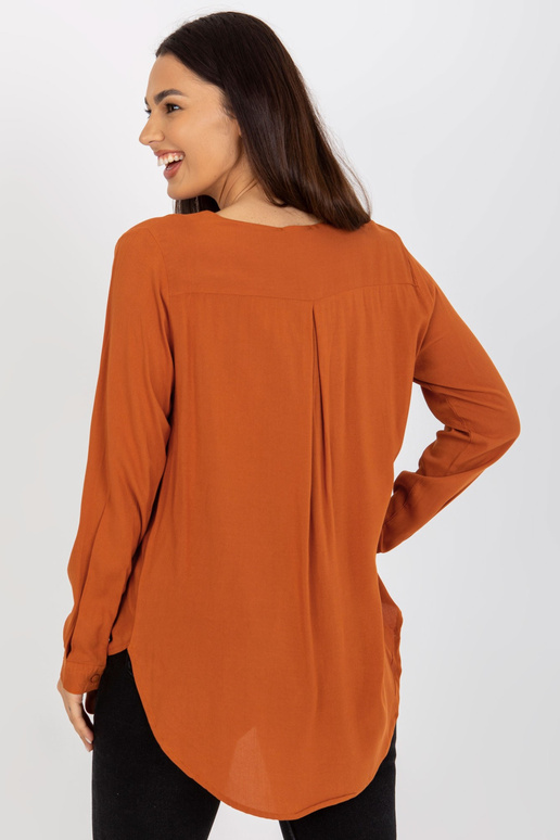 Helepruun SUBLEVEL V-kaelusega särkpluus