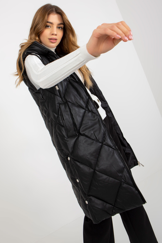 Must ökonahast pikk kapuutsiga vest Must ökonahast pikk kapuutsiga vest