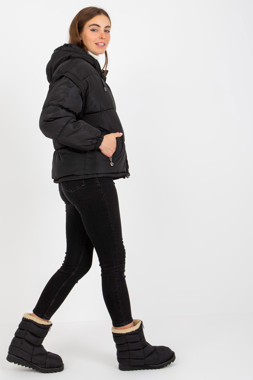 Must tepitud talvejope 2in1 kapuutsiga Must tepitud talvejope 2in1 kapuutsiga