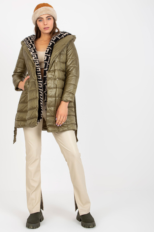 Khaki tepitud üleminekujakk köitmisega Khaki tepitud üleminekujakk köitmisega