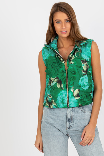 Grüne kana Blumenweste mit Taschen
