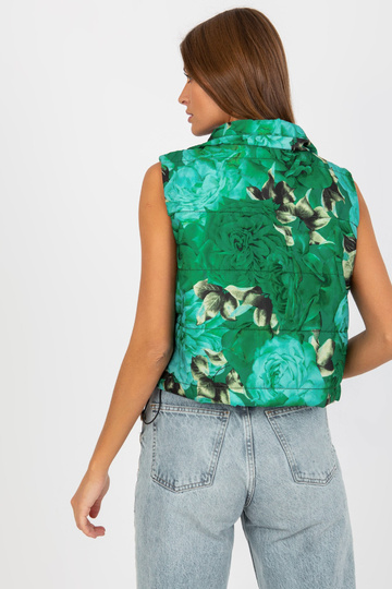 Grüne kana Blumenweste mit Taschen 2