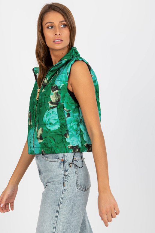 Grüne kana Blumenweste mit Taschen