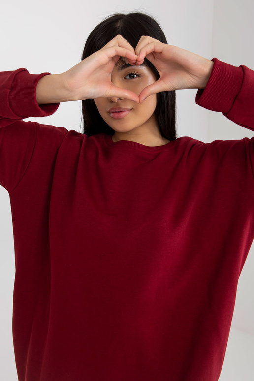 Burgundia pikk taskutega dressipluus